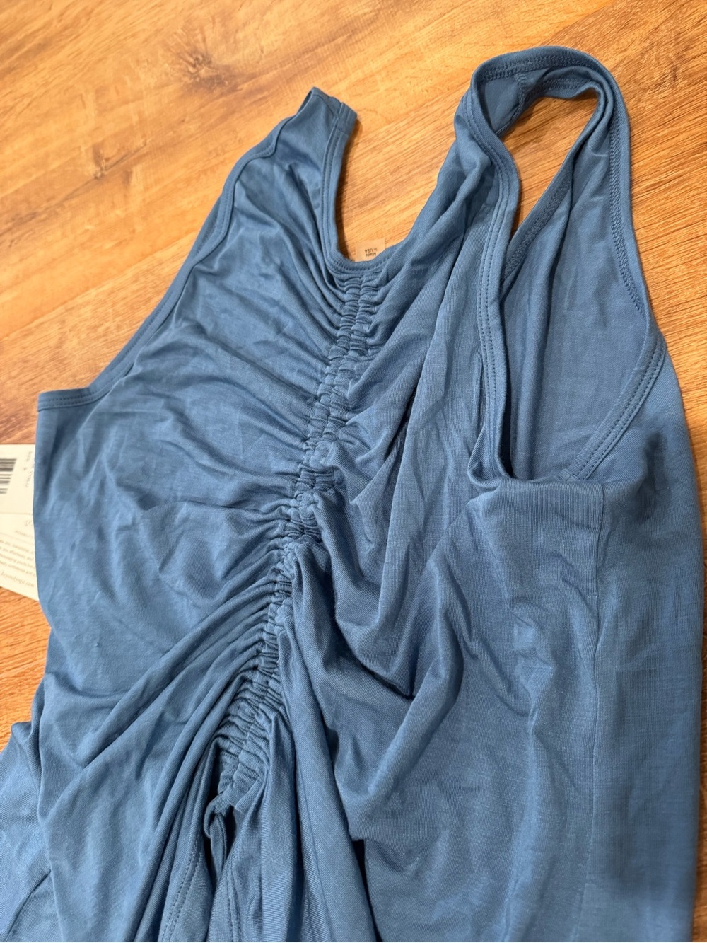 Beyond Yoga Blue Ruched Racerback Tank - Picture 3 of 6